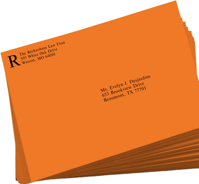 Mandarin Orange 24lb 9 x 12 Open End Envelopes with Clasp