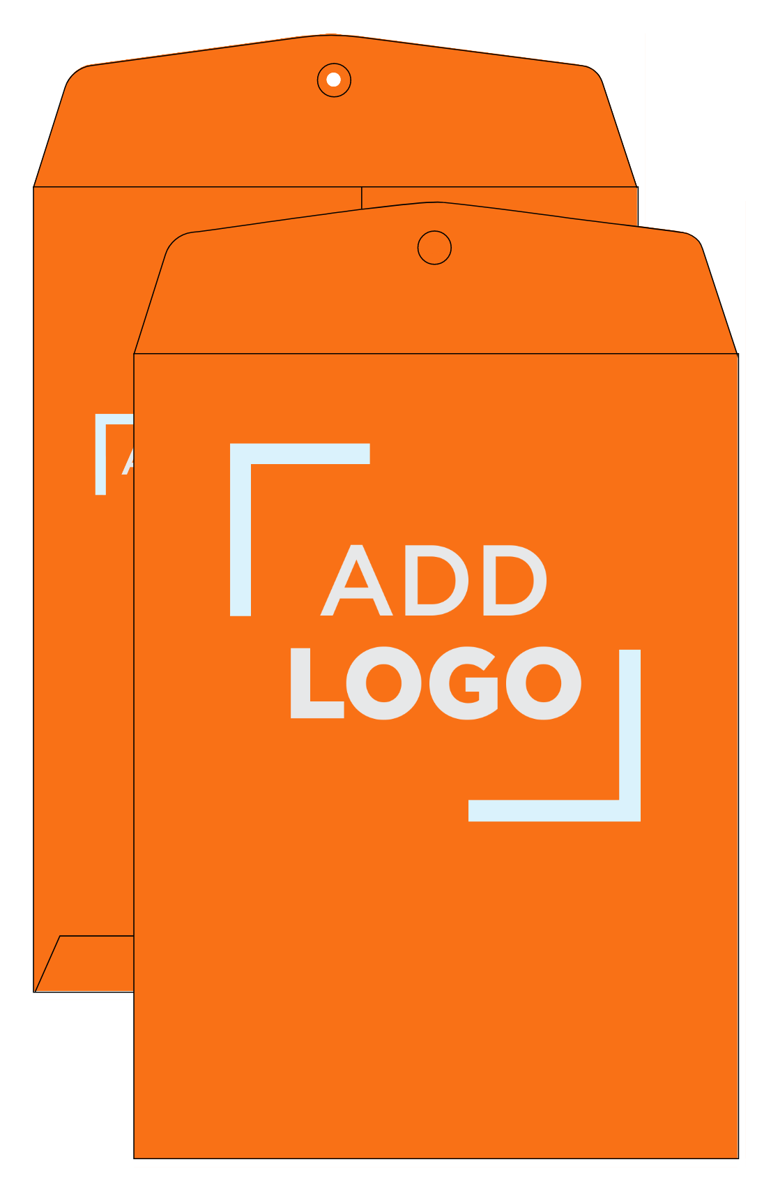 Mandarin Orange 24lb 9 x 12 Open End Envelopes with Clasp