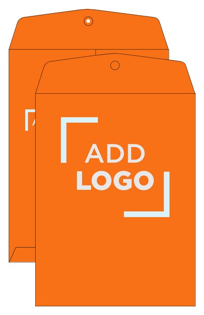 Mandarin Orange 24lb 9 x 12 Open End Envelopes with Clasp