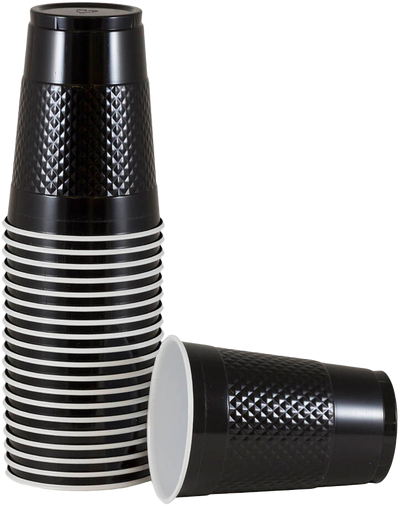 Black 16oz Plastic Cups - 20 Pack
