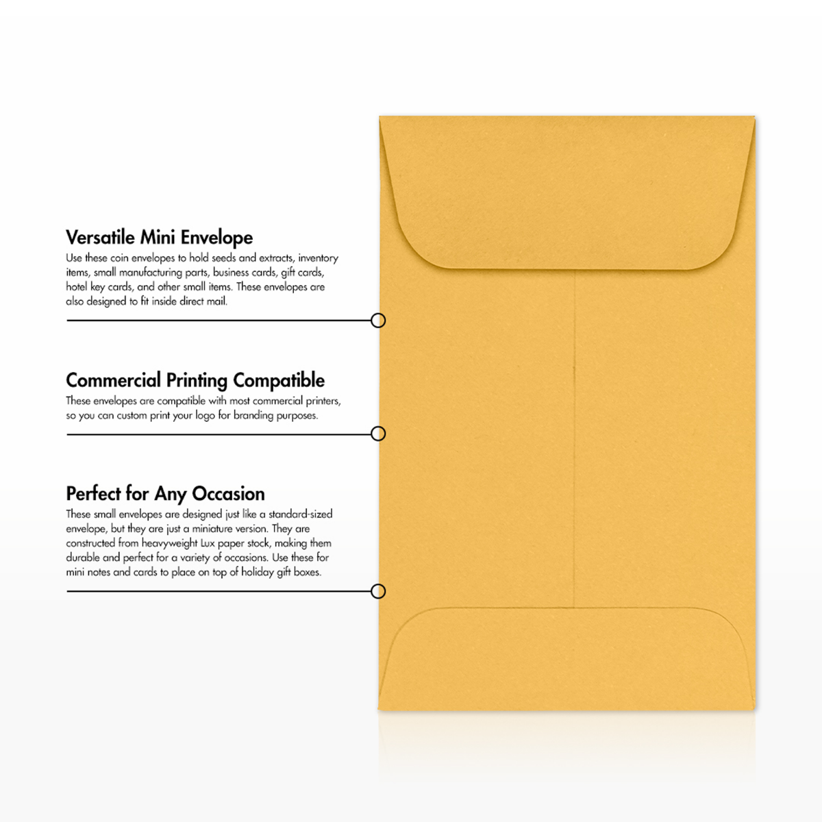 Brown Kraft 24lb #1 Coin Envelopes (2 1/4 x 3 1/2)