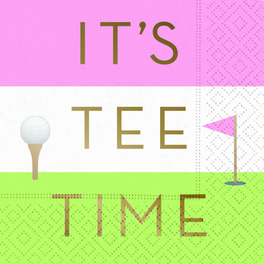 It's Tee Time 5 x 5 Novelty Holiday Cocktail Napkins - 16 Pack