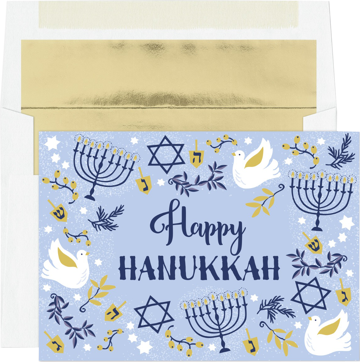 Hanukkah Elements Holiday Cards - 16 Pack