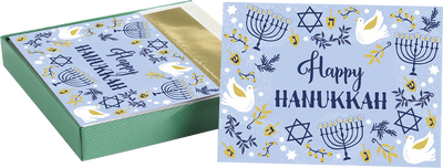 Hanukkah Elements Holiday Cards - 16 Pack