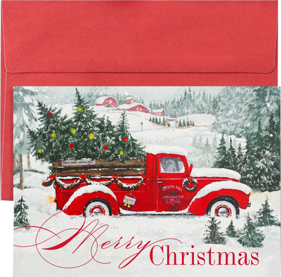 Painted Truck Christmas Cards - 16 Pack