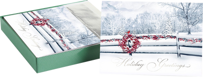 Berry Wreath Holiday Cards - 16 Pack