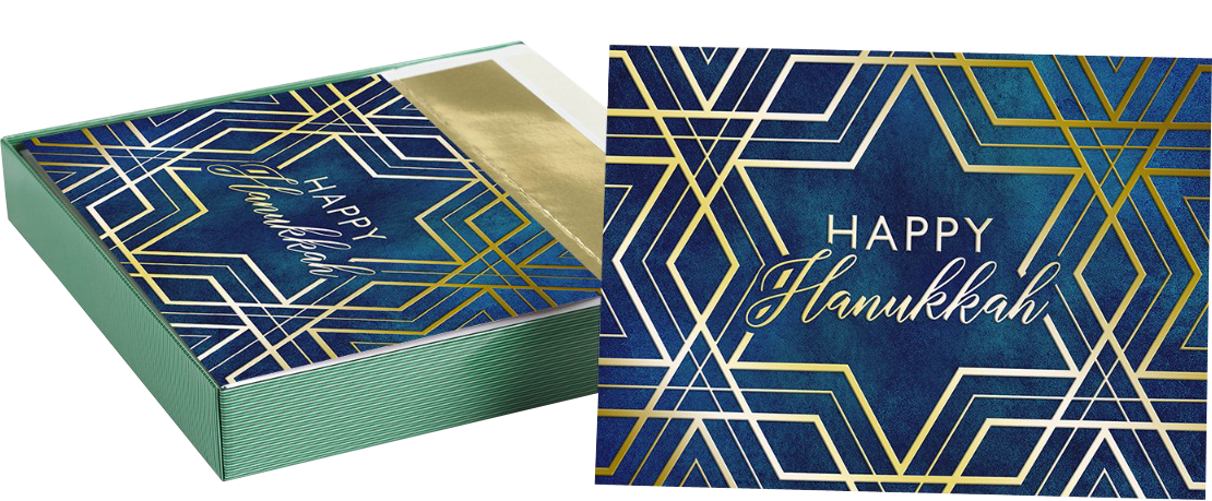 Star of David Hanukkah Cards - 16 Pack