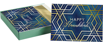 Star of David Hanukkah Cards - 16 Pack