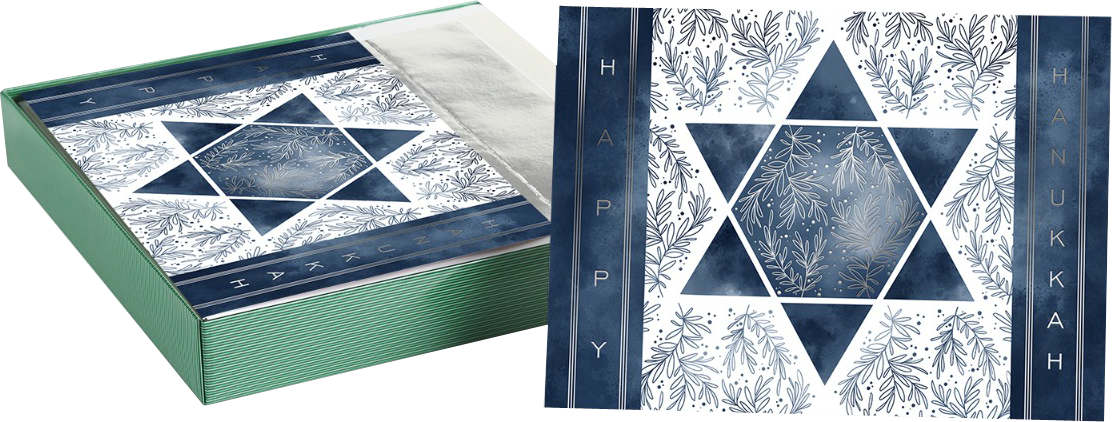 Happy Hanukkah Holiday Cards - 16 Pack