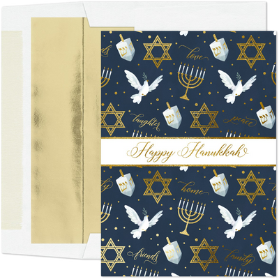 Peace Dove Hanukkah Cards - 16 Pack