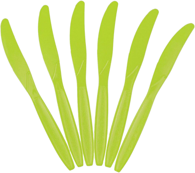 Lime Green Plastic Knives - 100 Pack