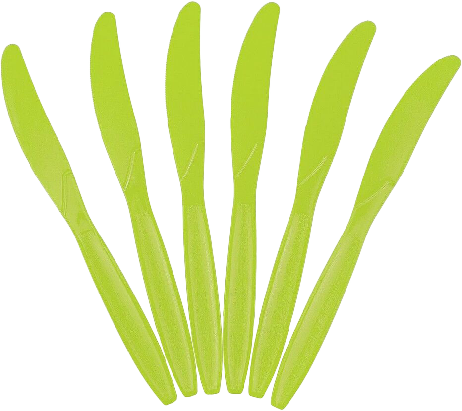 Lime Green Plastic Knives - 100 Pack