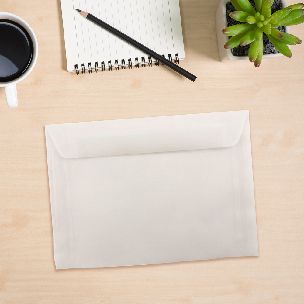 Clear Translucent 30lb 7 1/2 x 10 1/2 Open End Envelopes