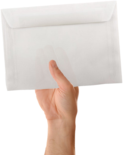 Clear Translucent 30lb 7 1/2 x 10 1/2 Open End Envelopes