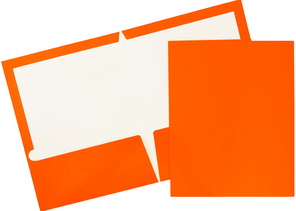 Glossy Orange 9 x 12 Standard Folders