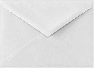 White 28lb Cougar 5 Bar V Flap Premium Envelopes (4 1/8 x 5 5/8)
