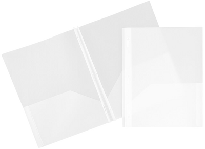 Clear 9 x 12 Plastic Pop Folders with Clasp