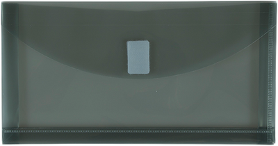 Smoke Gray #10 Business with 1" Expansion Plastic Envelopes (5 1/4 x 10) with Hook and Loop Closure