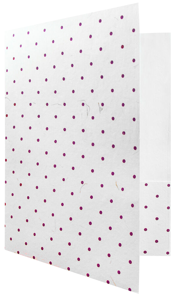 White with Burgundy Dots 9 x 12 Handmade Folders