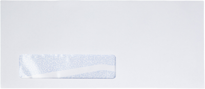 White with Security Tint 24lb #10 Bottom Reverse Flap Window Envelopes (4 1/8 x 9 1/2)