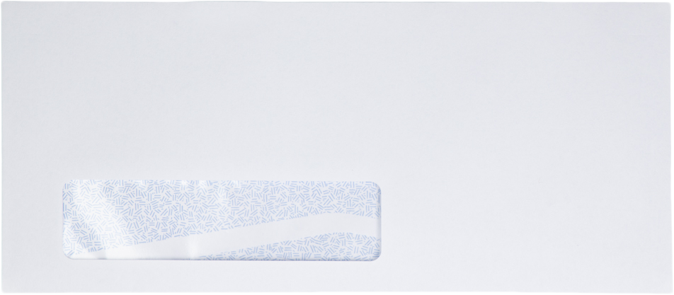 White with Security Tint 24lb #10 Bottom Reverse Flap Window Envelopes (4 1/8 x 9 1/2)