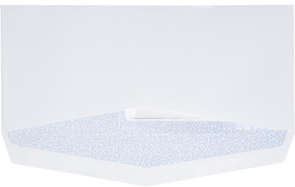 White with Security Tint 24lb #10 Bottom Reverse Flap Window Envelopes (4 1/8 x 9 1/2)