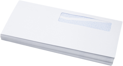 White with Security Tint 24lb #10 Bottom Reverse Flap Window Envelopes (4 1/8 x 9 1/2)