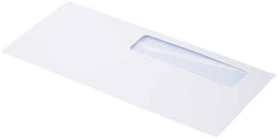 White with Security Tint 24lb #10 Bottom Reverse Flap Window Envelopes (4 1/8 x 9 1/2)