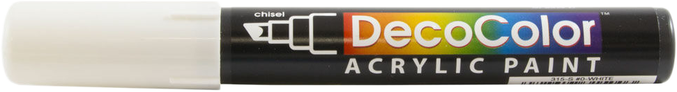 White Chisel Tip Acrylic Marker