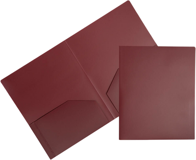 Burgundy 9 x 12 Plastic Heavy Duty Folders