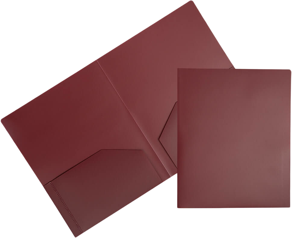 Burgundy 9 x 12 Plastic Heavy Duty Folders