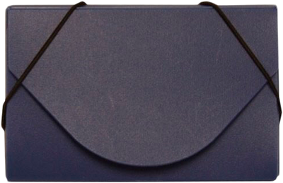 Navy Blue Solid Plastic Business Card Case - 20 Card Capacity