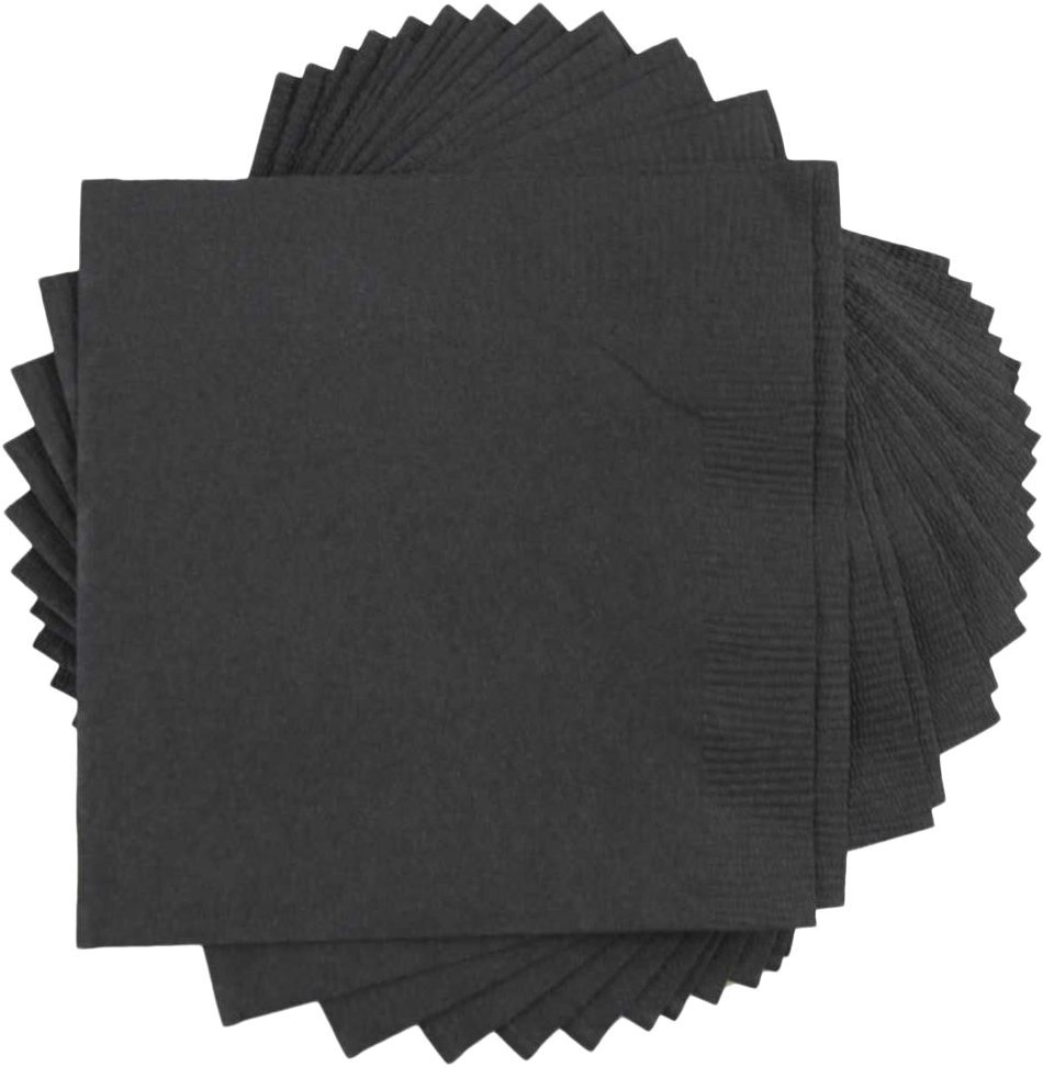 Black 5 x 5 3-Ply Beverage Napkins