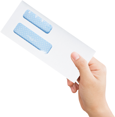 White with Security Tint 24lb #9 Regular Double Window Envelopes (3 7/8 x 8 7/8)