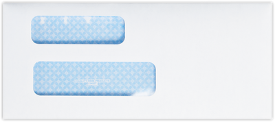 White with Security Tint 24lb #9 Regular Double Window Envelopes (3 7/8 x 8 7/8)
