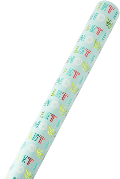 Light Blue "Let It Snow" Christmas Wrapping Paper (25 Sq Ft)
