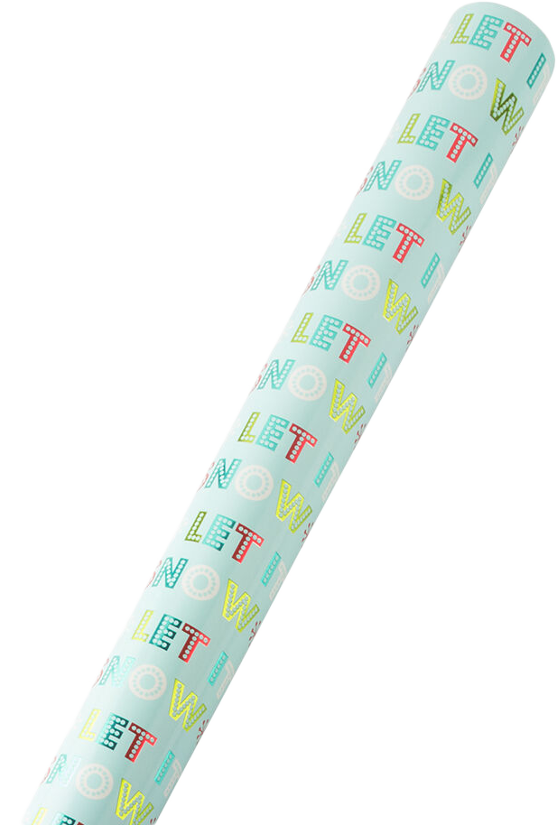 Light Blue "Let It Snow" Christmas Wrapping Paper (25 Sq Ft)