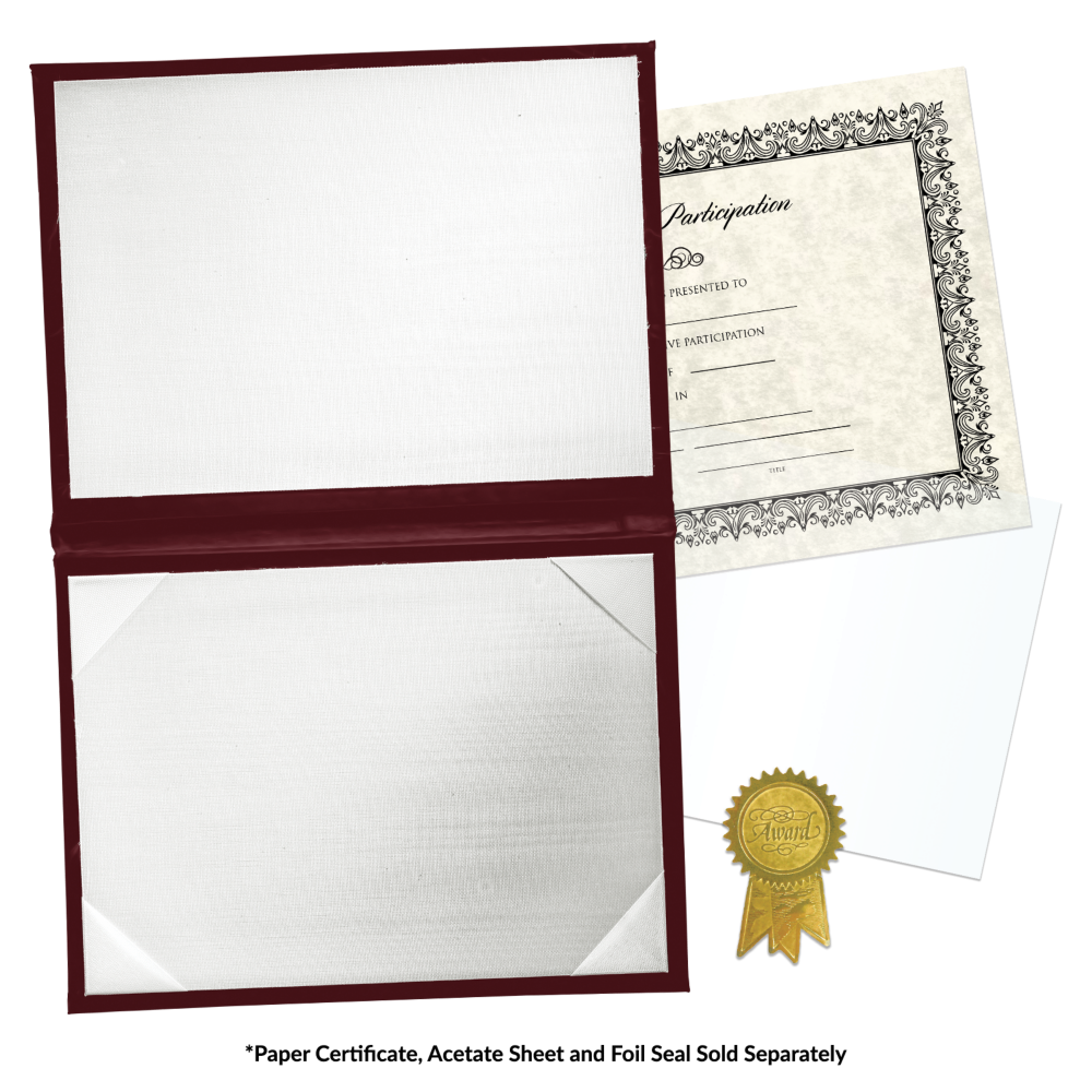 11 1/2 x 14 1/2 Landscape Padded Diploma Covers (Holds 11 x 14 Document) - Maroon
