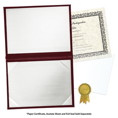 11 1/2 x 14 1/2 Landscape Padded Diploma Covers (Holds 11 x 14 Document) - Maroon