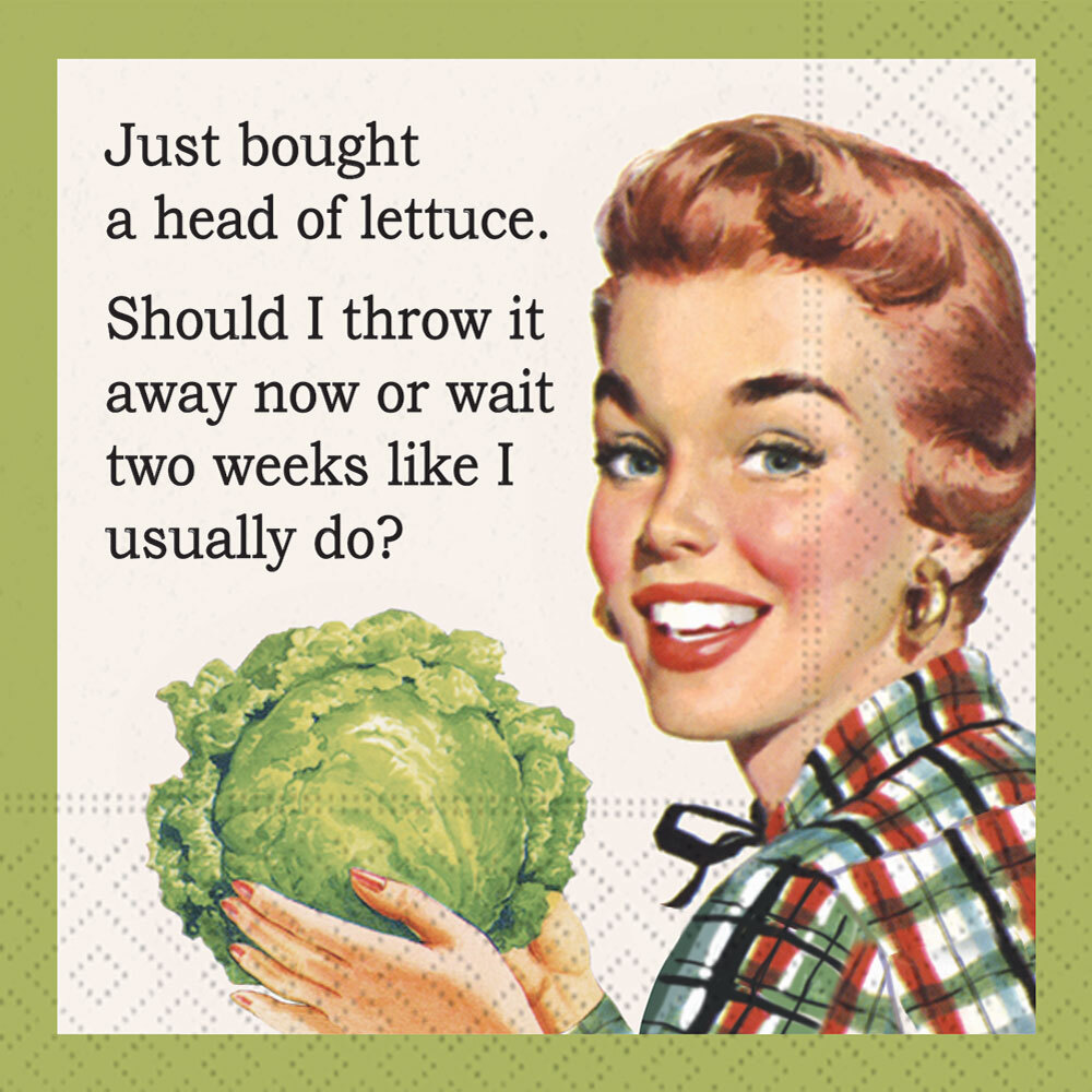 Just Bought Lettuce 5 x 5 Novelty Holiday Cocktail Napkins - 20 Pack