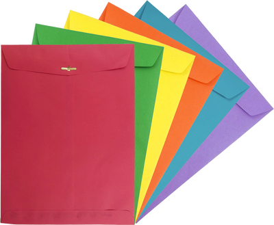 Assorted 9 x 12 Open End Envelopes with Clasp - 150 Pack