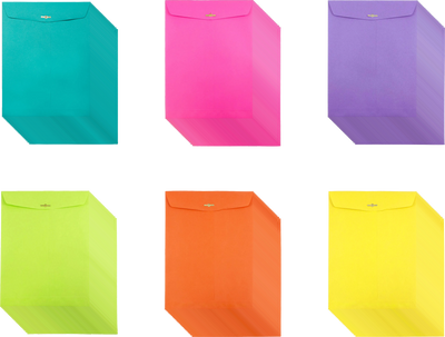 Fashion Assorted 9 x 12 Open End Envelopes with Clasp - 150 Pack