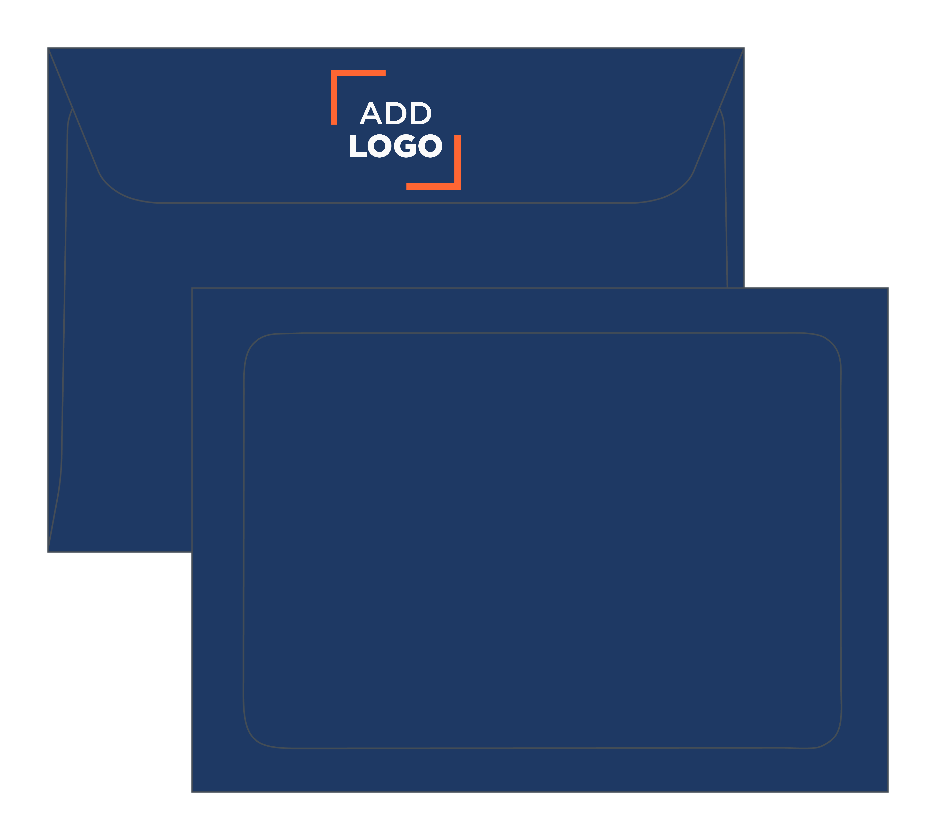 Navy Blue 32lb A7 Full Face Window Envelopes (5 1/4 x 7 1/4) with Peel & Seal