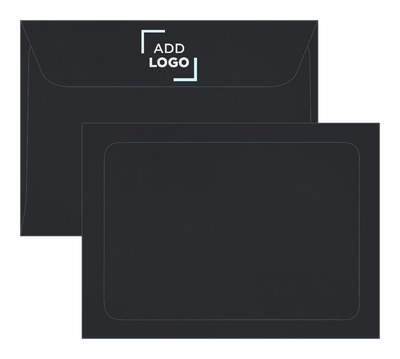 Smooth Midnight Black 32lb A7 Full Face Window Envelopes (5 1/4 x 7 1/4) with Peel & Seal