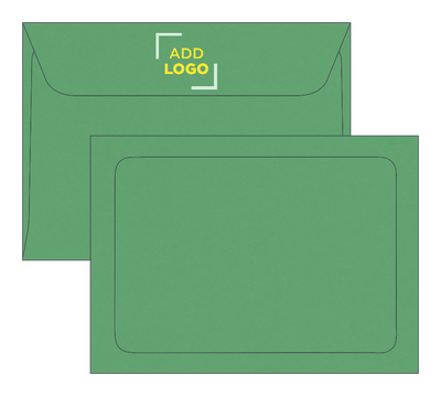 Holiday Green 32lb A7 Full Face Window Envelopes (5 1/4 x 7 1/4) with Peel & Seal
