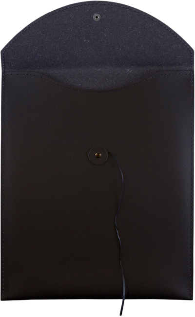 Black 80lb 9 1/2 x 12 1/2 Open End Envelopes with Button & String