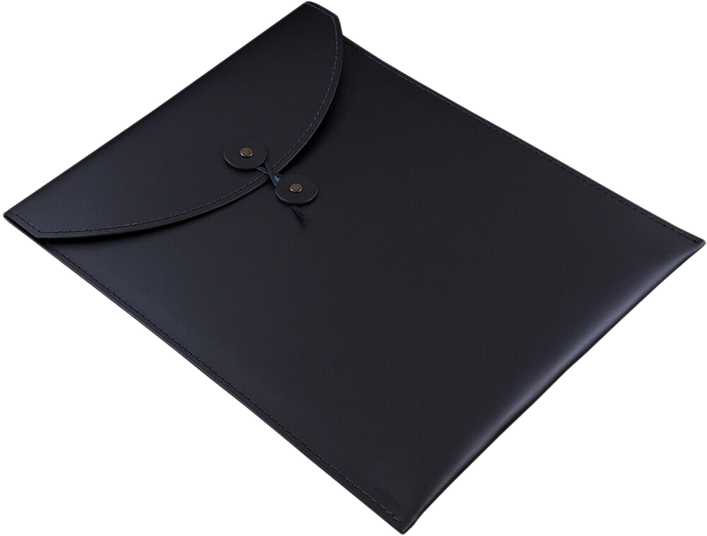 Black 80lb 9 1/2 x 12 1/2 Open End Envelopes with Button & String