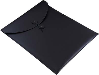 Black 80lb 9 1/2 x 12 1/2 Open End Envelopes with Button & String
