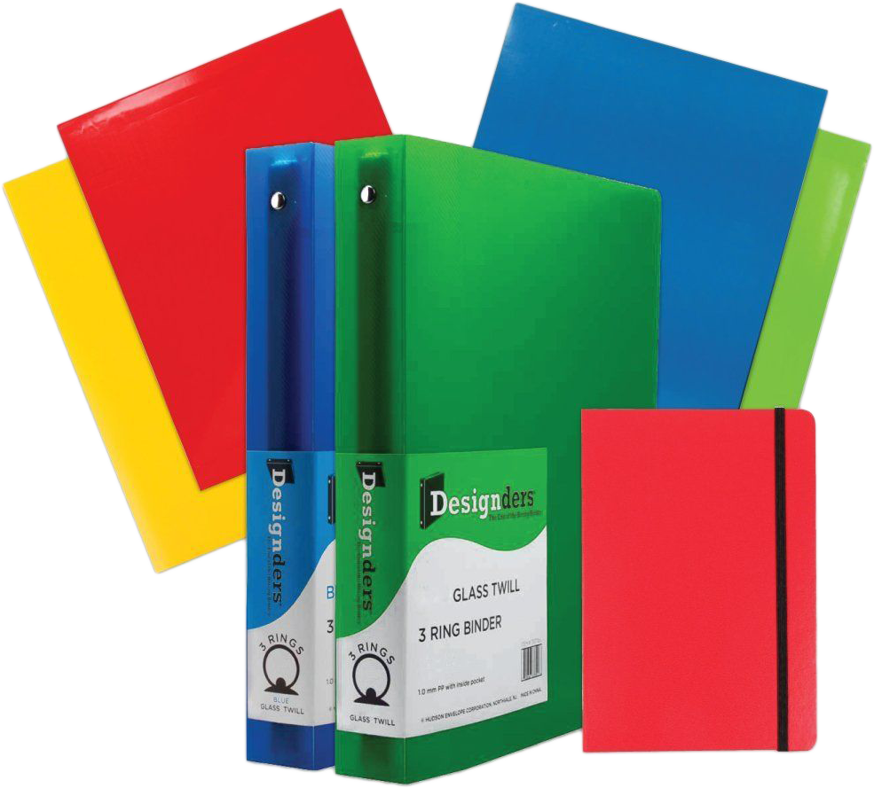 Red Journal Primary Glossy Folders, 1 1/2 Inch Binders, and Red Journal Pack