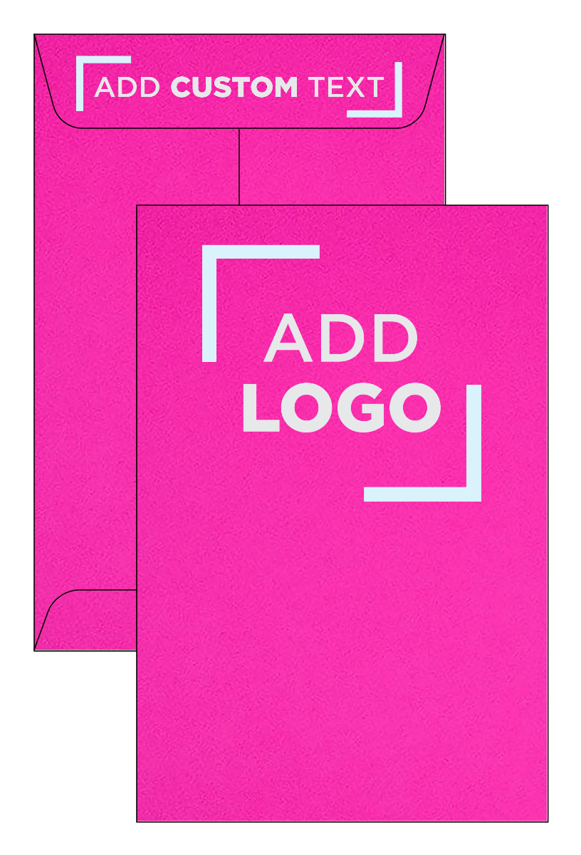 Fuchsia Pink Magenta 32lb 6 x 9 Open End Envelopes with Peel & Seal